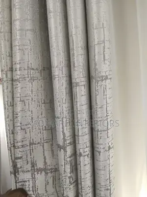 Gray Dash Curtain Design and White Nets Per Metre