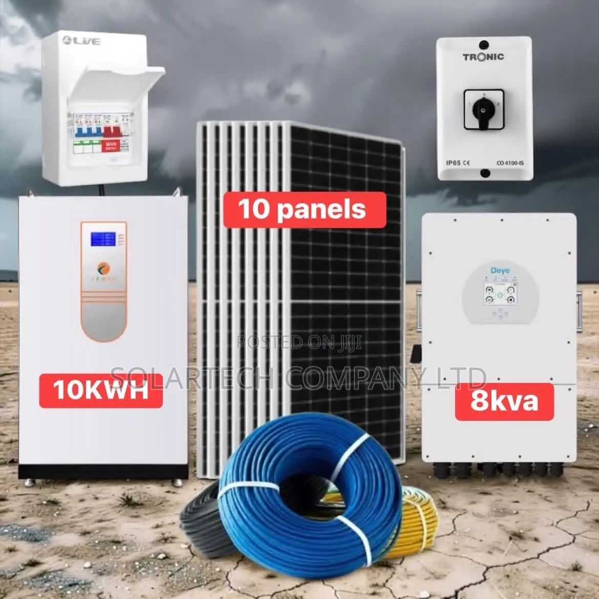 200ah 51.2v 10kwh Lifepo4 Solar System With 8kva Hybrid Inverter Umko