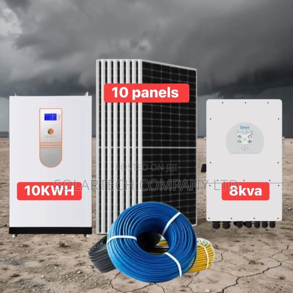 10kwh 51.2v Lithium Solar System With 10x550w Mono Panels Inverter