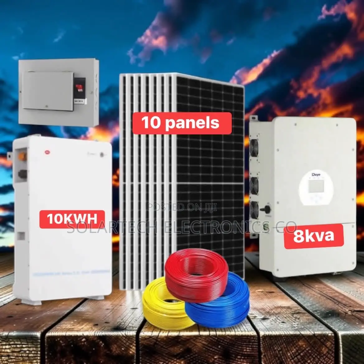 Complete 200ah 51.2v Solar System With 8kva Hybrid Inverter+ Panels
