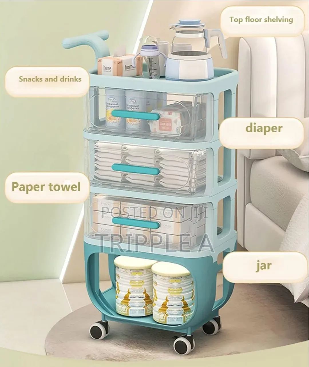 Baby Organizer Cart With Wheels