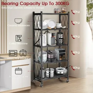 Super Simple 5 Layer Foldable Kitchen Rack