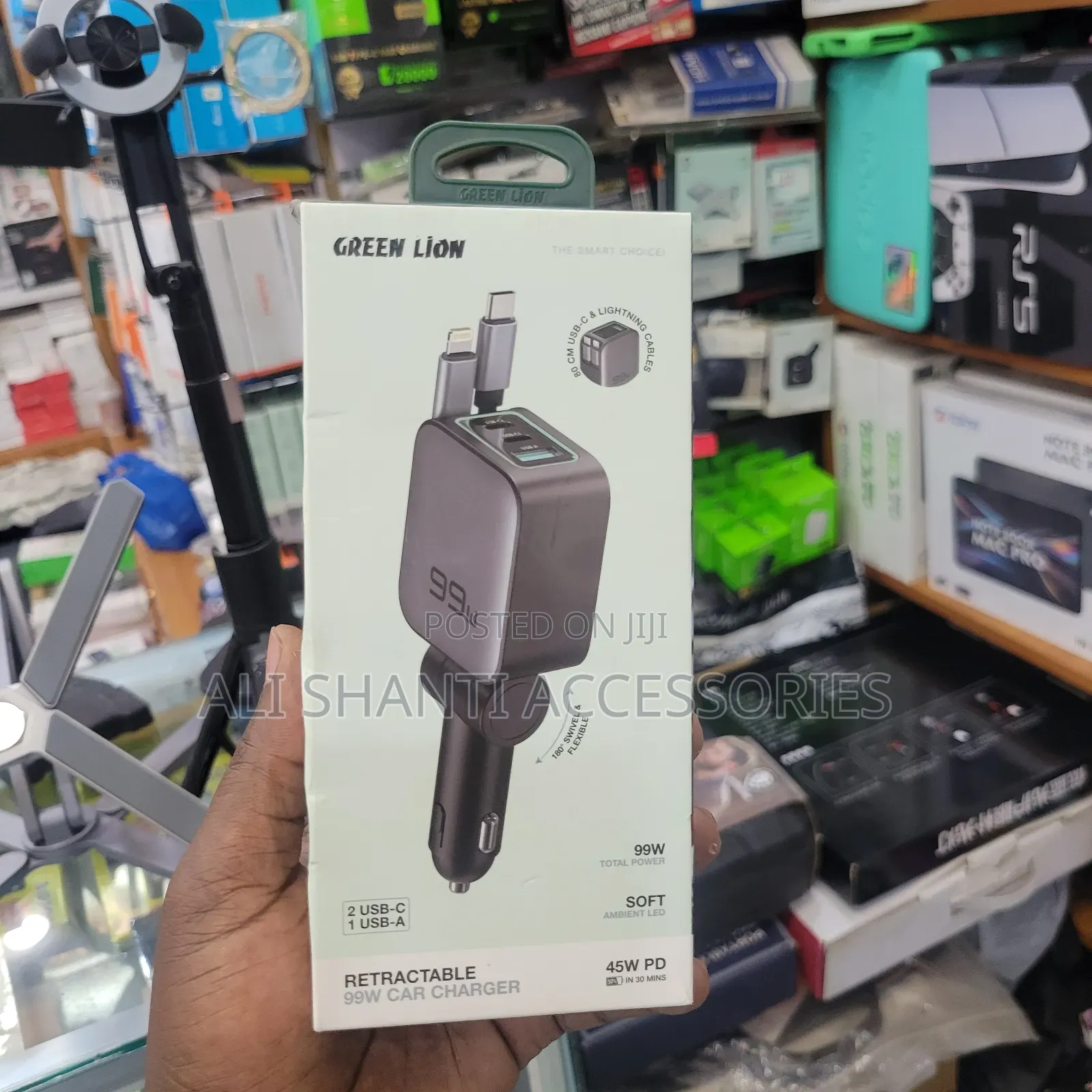 99w Retractable Car Phone Charger