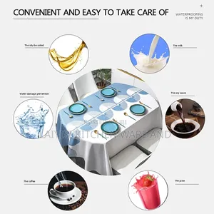 Waterproof 4/6-Seater Dining Tablecloth for Home, Kitchen Restaurant