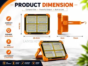 Solar Led Flood Light, Rechargeable,5modes Waterproof Light