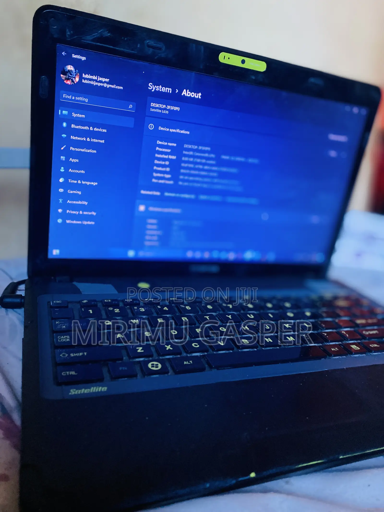 Laptop Toshiba Satellite L600 8GB Intel Celeron HDD 500GB