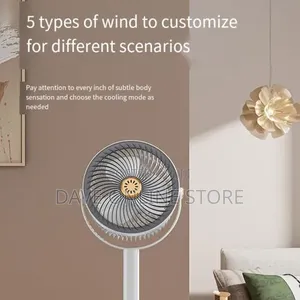 Rechargeable Quiet Stand Fan With Adjustable Height, 3 Speeds,