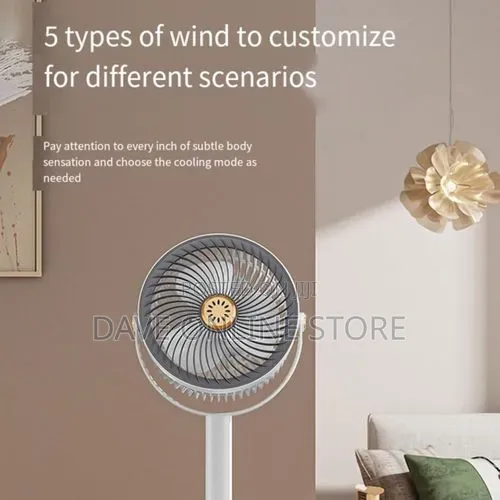 Rechargeable Quiet Stand Fan With Adjustable Height, 3 Speeds,