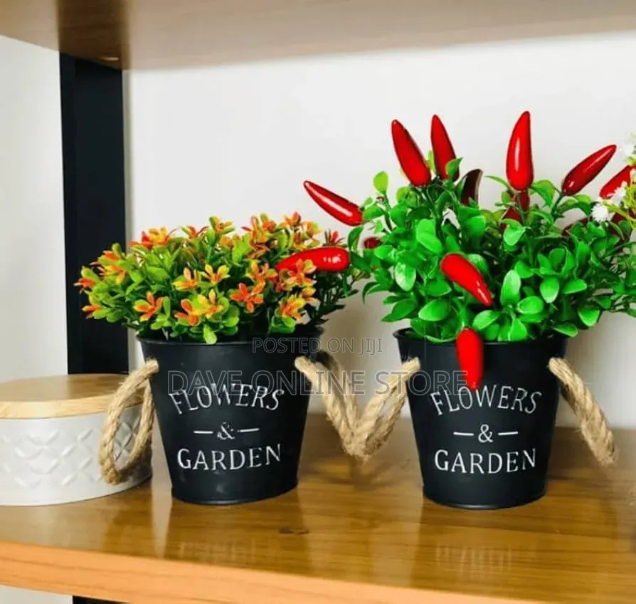 Flowers Garden Metallic Pot Bucket