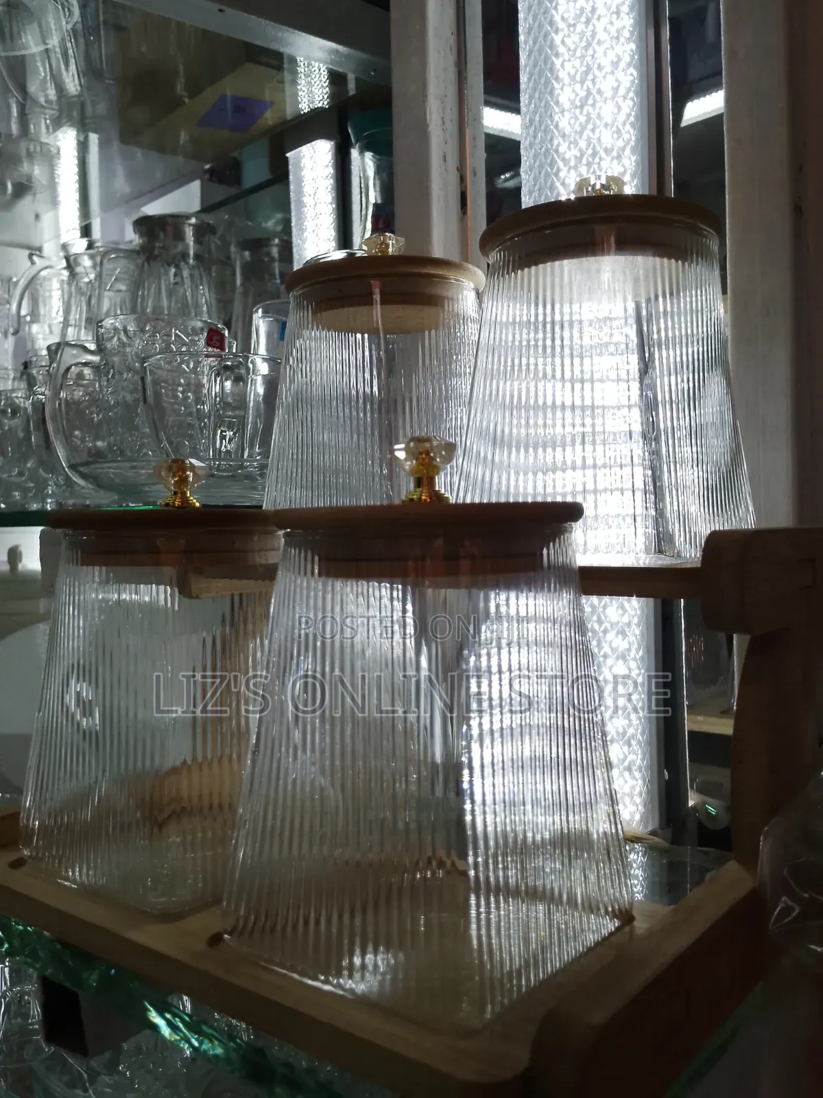 Ribbed Glass Canisters
