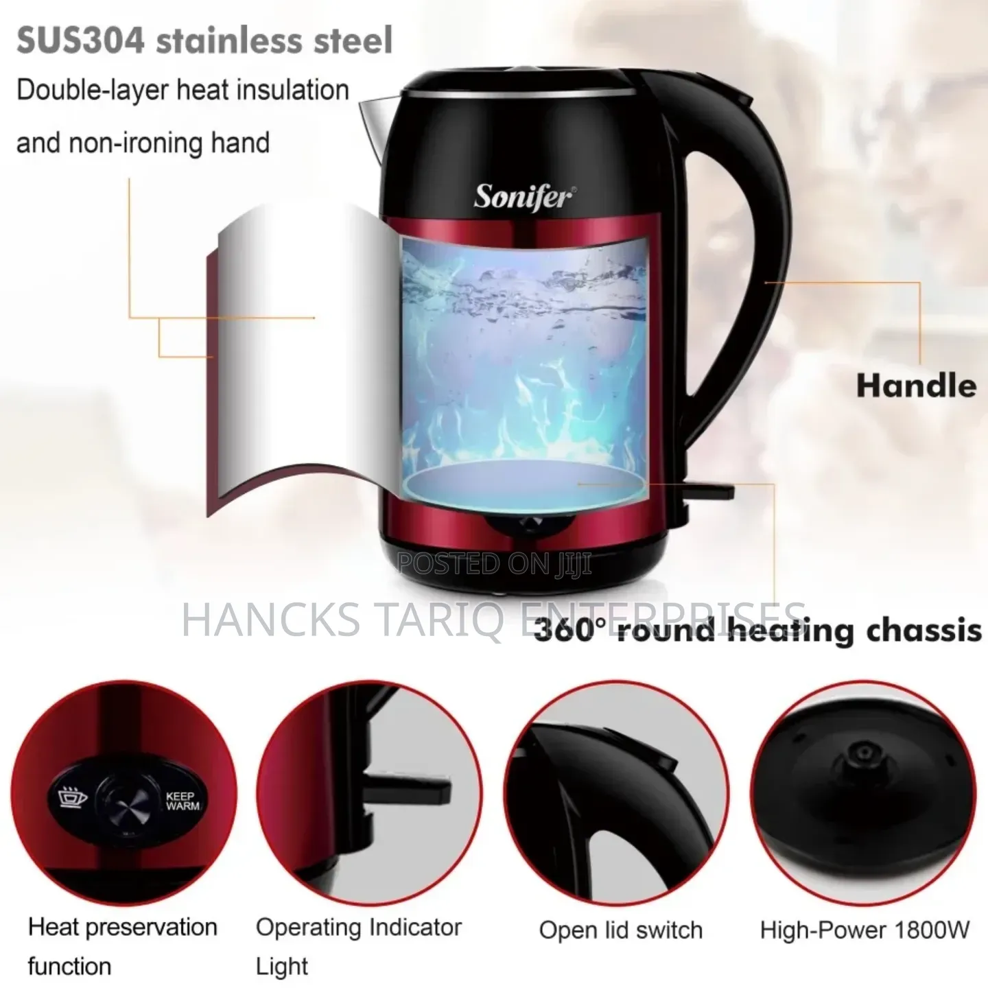 Sonifer Electric Kettle (Stainless Steel)