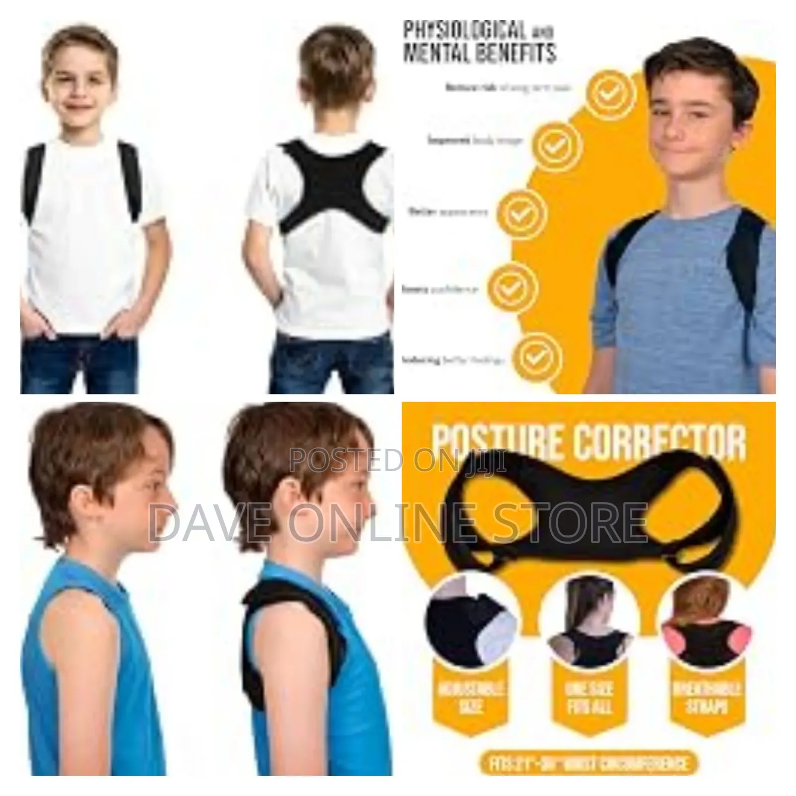 Adjustable Children Posture Corrector Back Support Belt Universal Size
