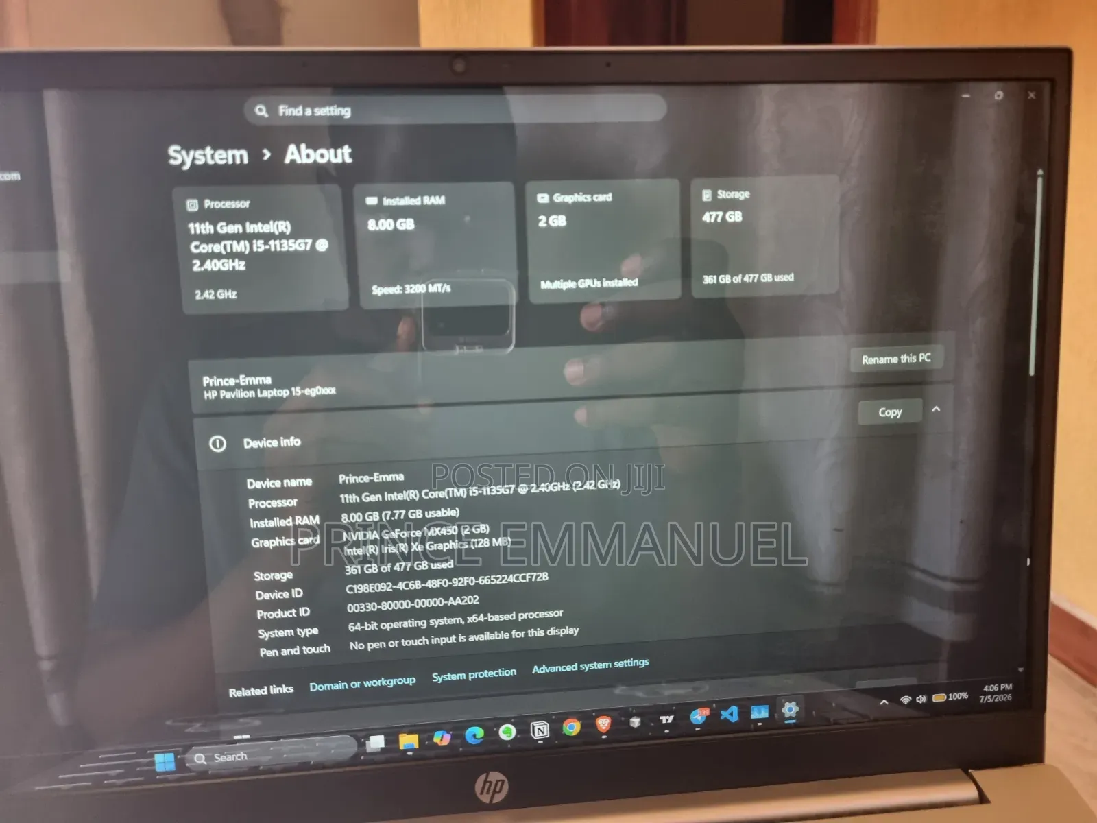Laptop HP Pavilion 15 8GB Intel Core i5 SSD 512GB