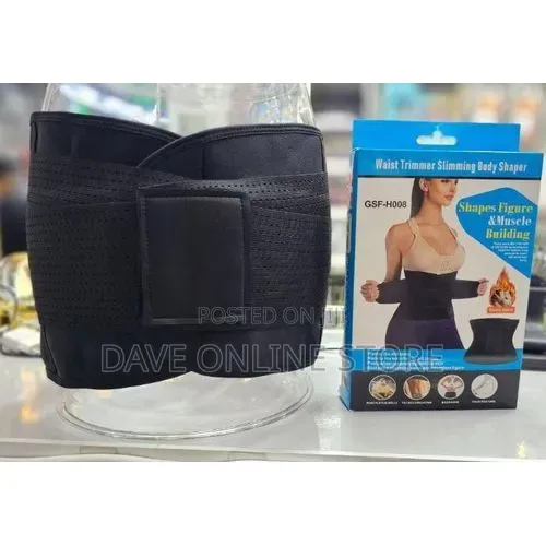 Waist Trainer Belt Cincher Trimmer - Slimming Body Shaper Belt (Black)