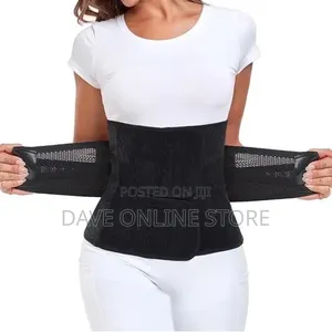 Waist Trainer Belt Cincher Trimmer - Slimming Body Shaper Belt (Black)