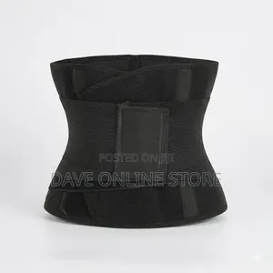 Waist Trainer Belt Cincher Trimmer - Slimming Body Shaper Belt (Black)