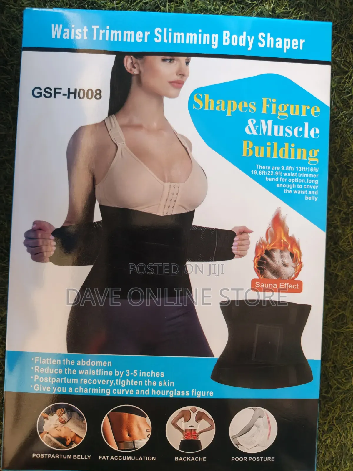 Waist Trainer Belt Cincher Trimmer - Slimming Body Shaper Belt (Black)