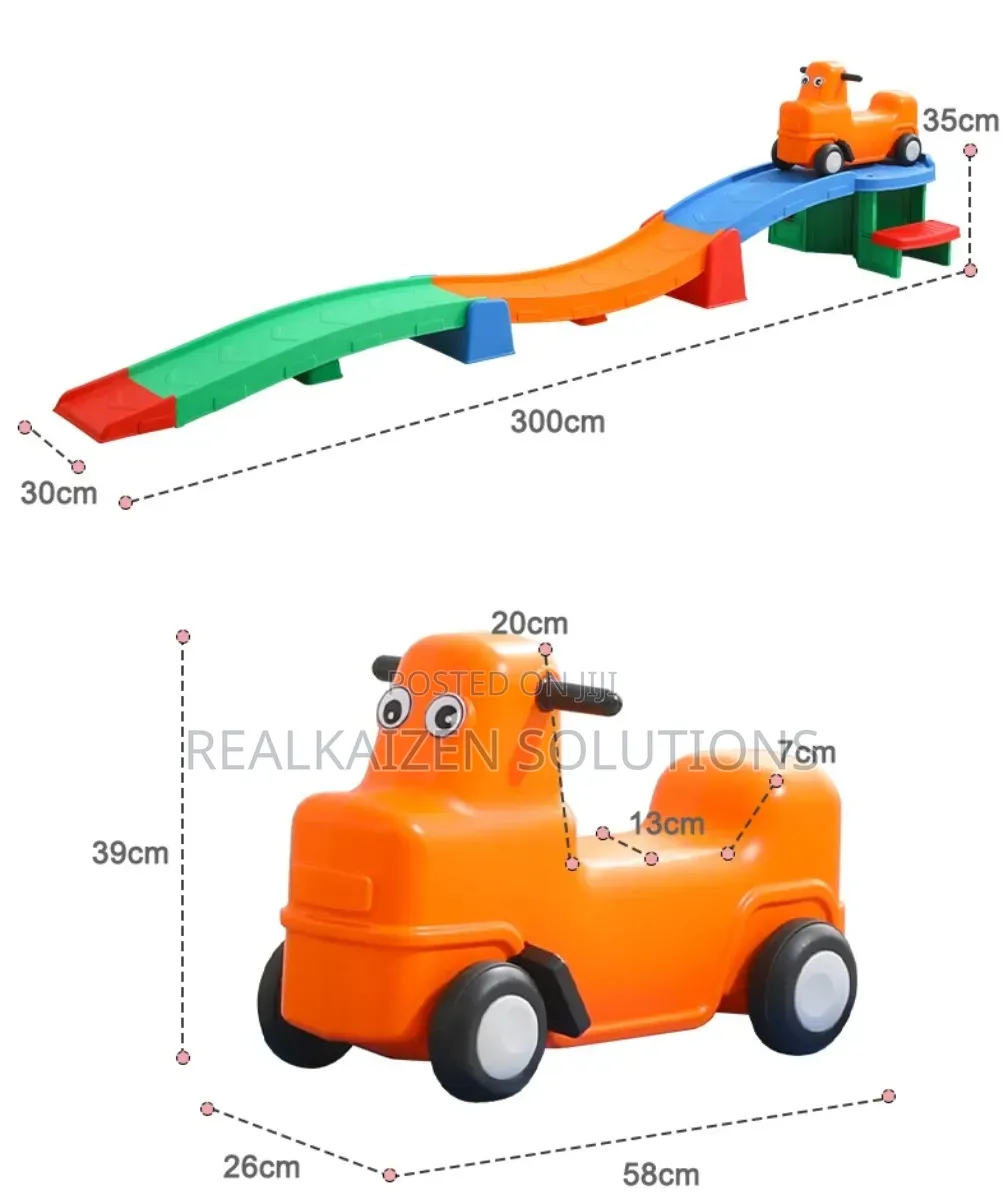 Dual Lane 3-Meter Toddler Ride-on Racing Track With 2 Cars