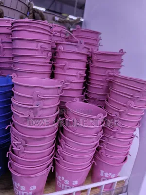 Mini Pink “It’S a Girl” Metal Bucket With Handle 10.5 X 11cm