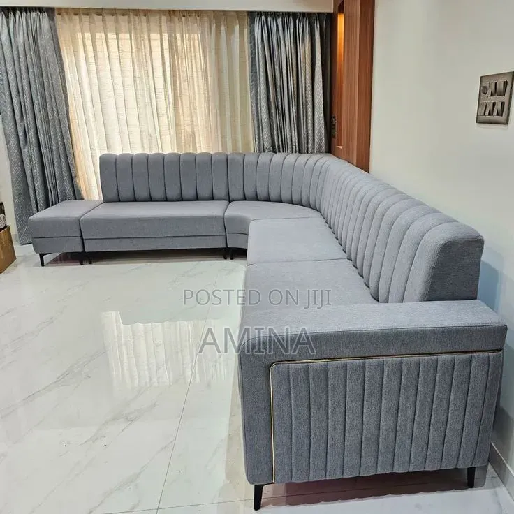 L-Shaped Modern Grey Sectional Sofa