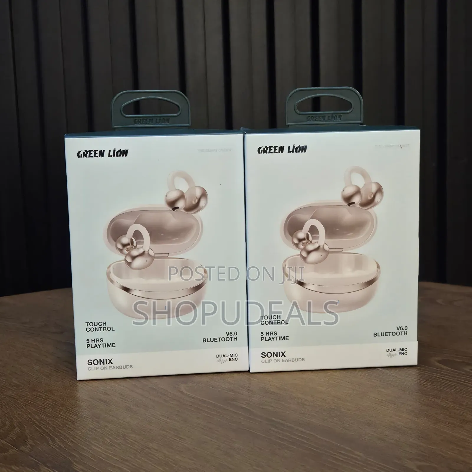 Green Lion Sonix Clip-on Earbuds, Bluetooth 5.3, Ipx5 Waterproof, 5-6h