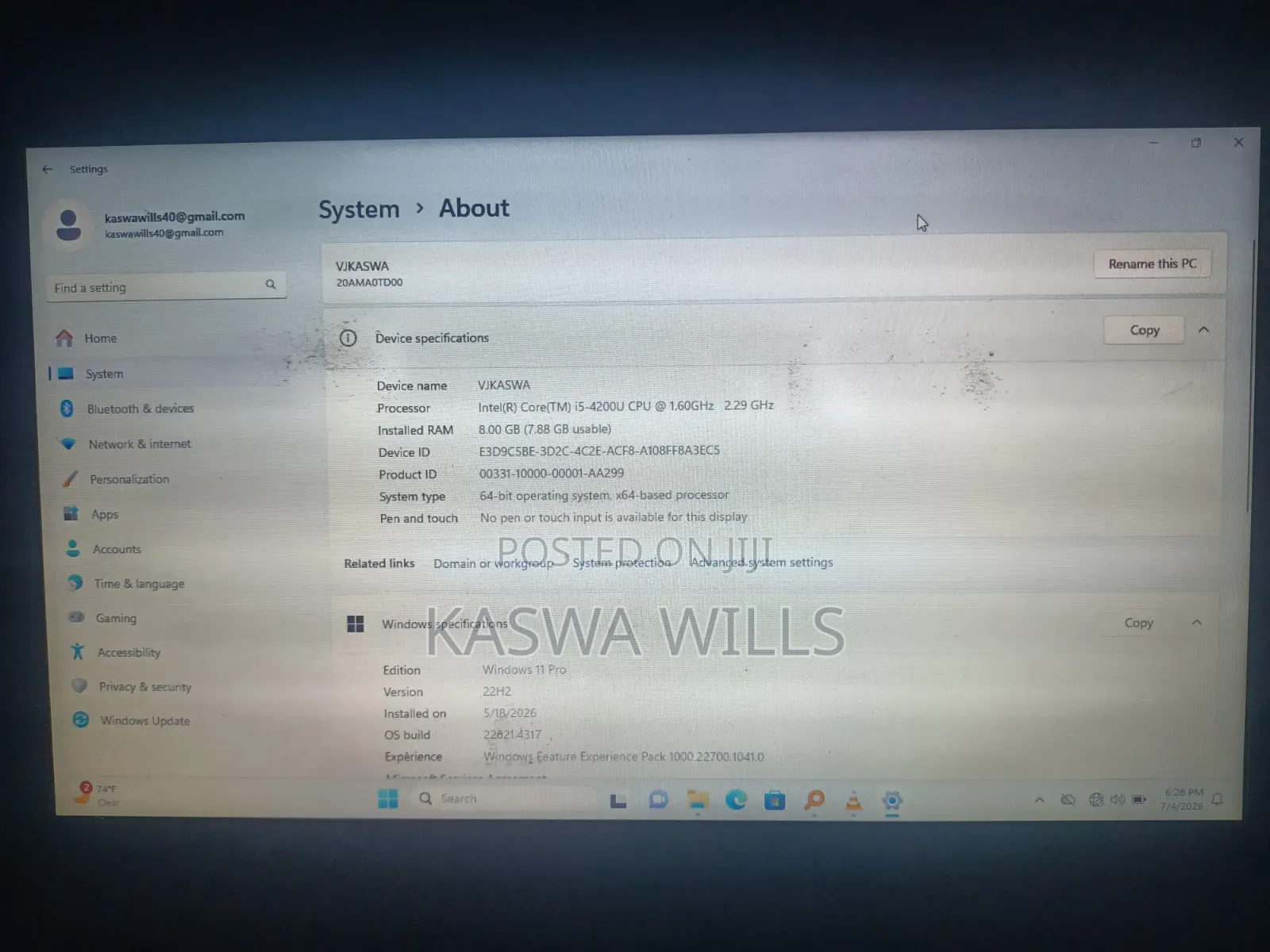 Laptop Lenovo ThinkPad X240 8GB Intel Core i5 HDD 500GB