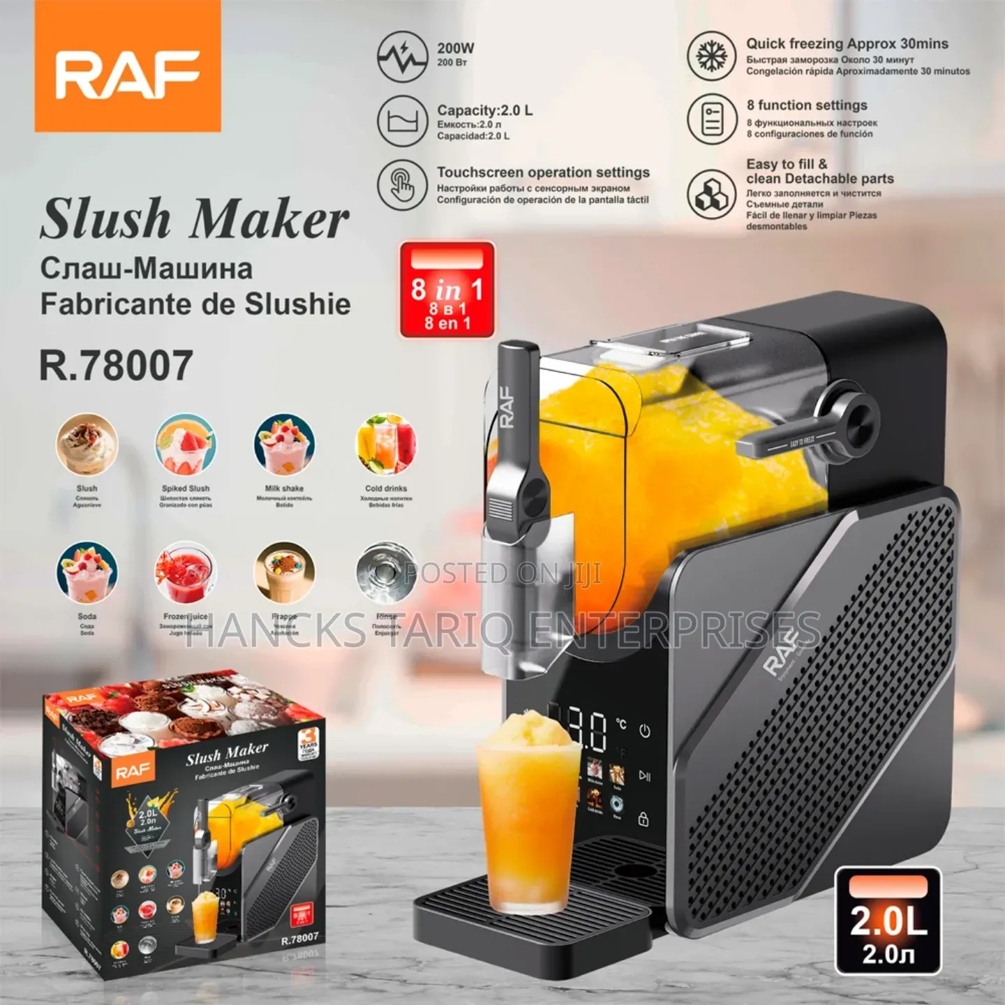 Raf Slush Maker R.78007 – 2.0l 8-in-1 Frozen Drink Machine