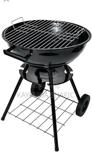Portable Charcoal Kettle BBQ Grill With Wheels Air Vent Lid