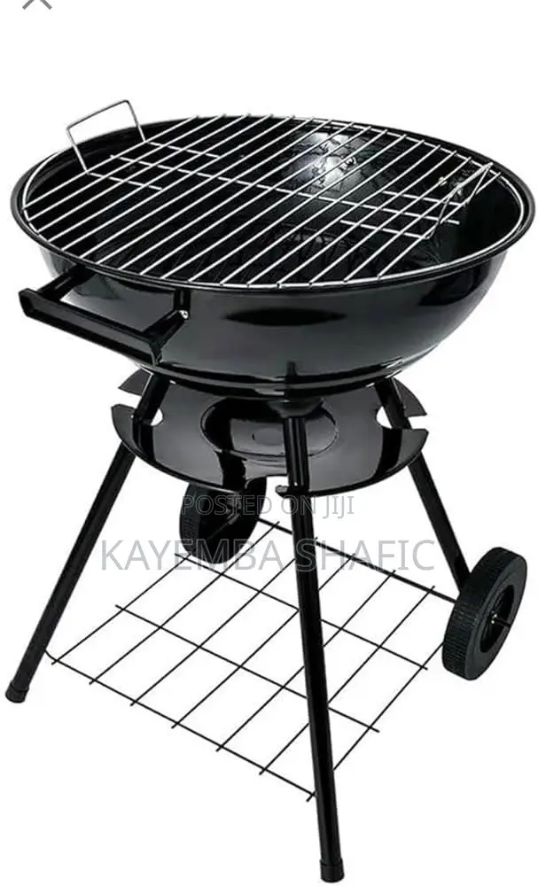 Portable Charcoal Kettle BBQ Grill With Wheels Air Vent Lid