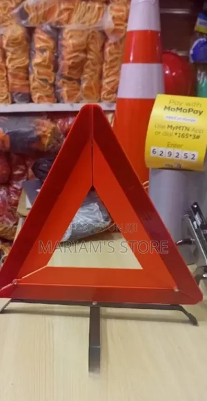 Red Emergency Warning Triangle For Roadside Vehicle Break Down Alert