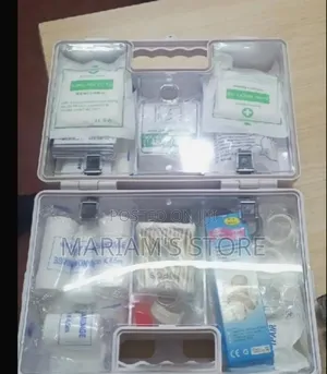 Portable White Plastic First Aid Kit.