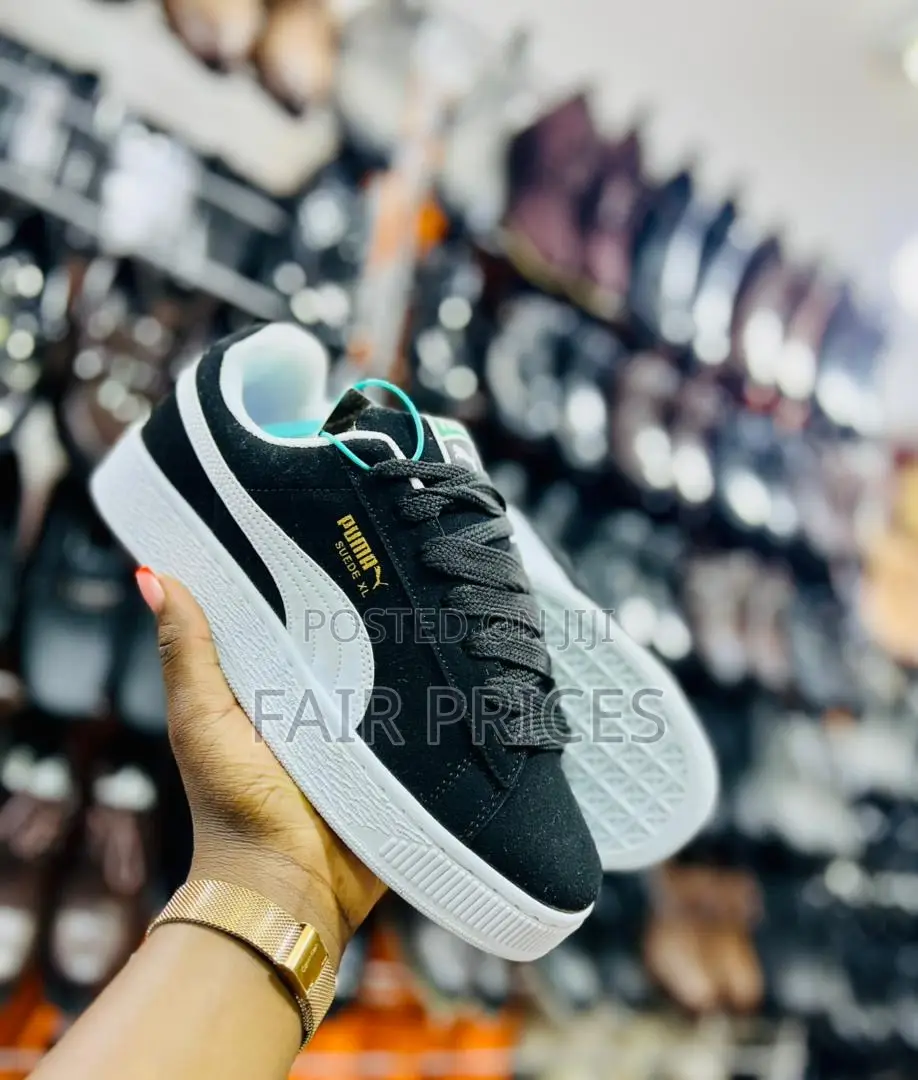 Black White Puma Suede Shoes