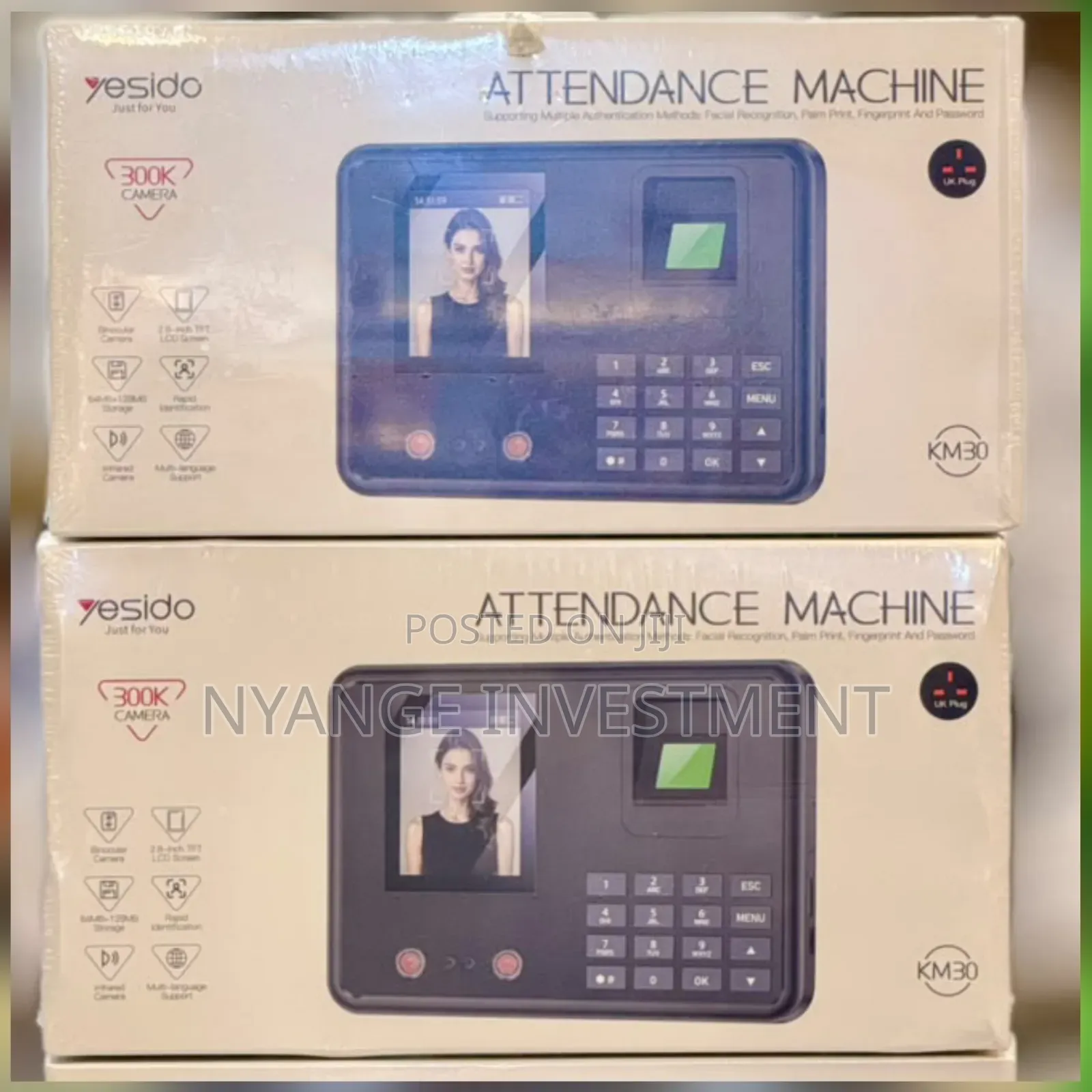 Km30 Attendance Machine Featuring A 2.8" Tft Color Lcd Screen.