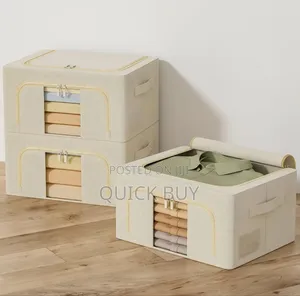 3pcs Foldable Cotton-Linen Clothes Storage Bins