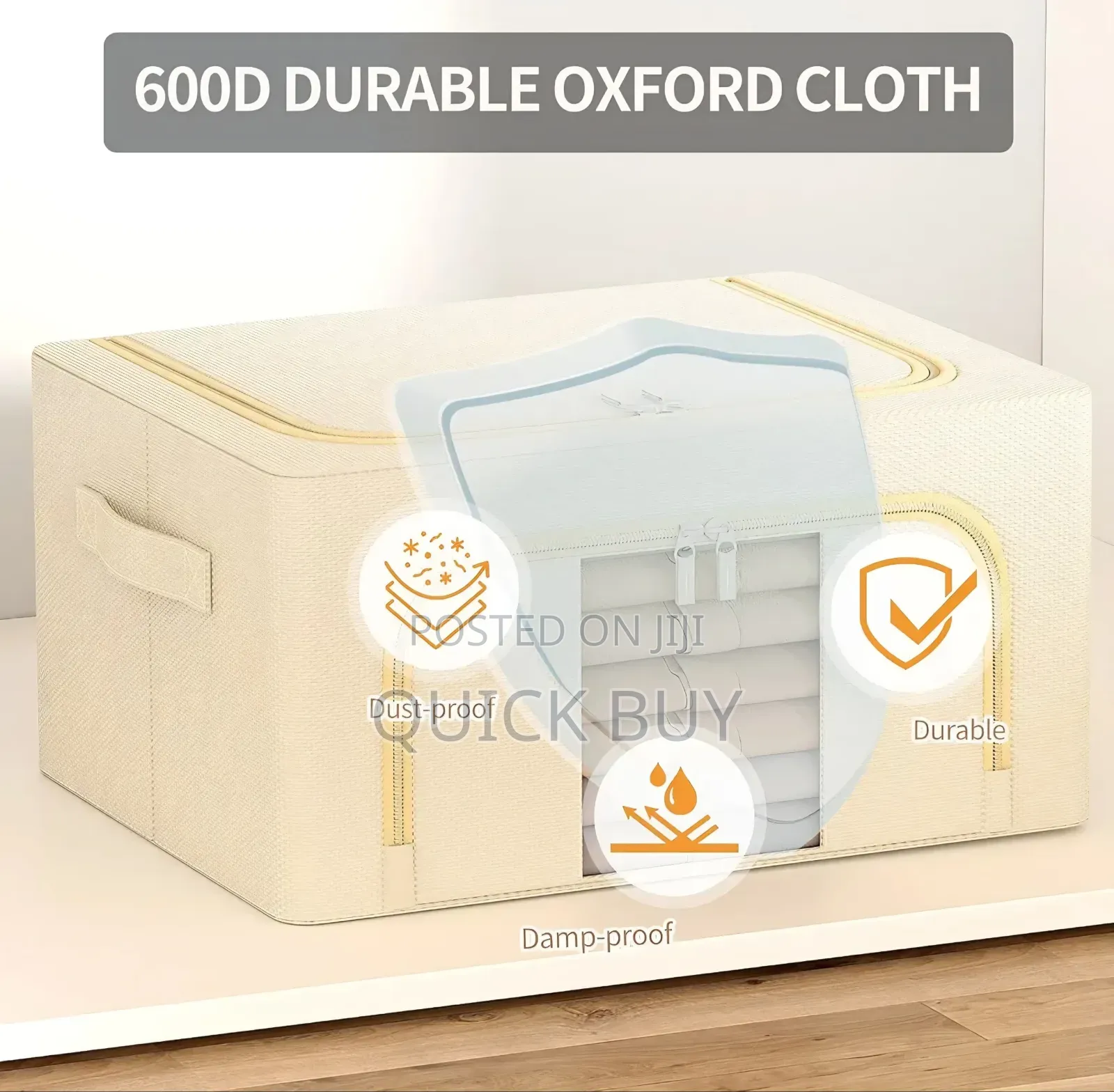 3pcs Foldable Cotton-Linen Clothes Storage Bins