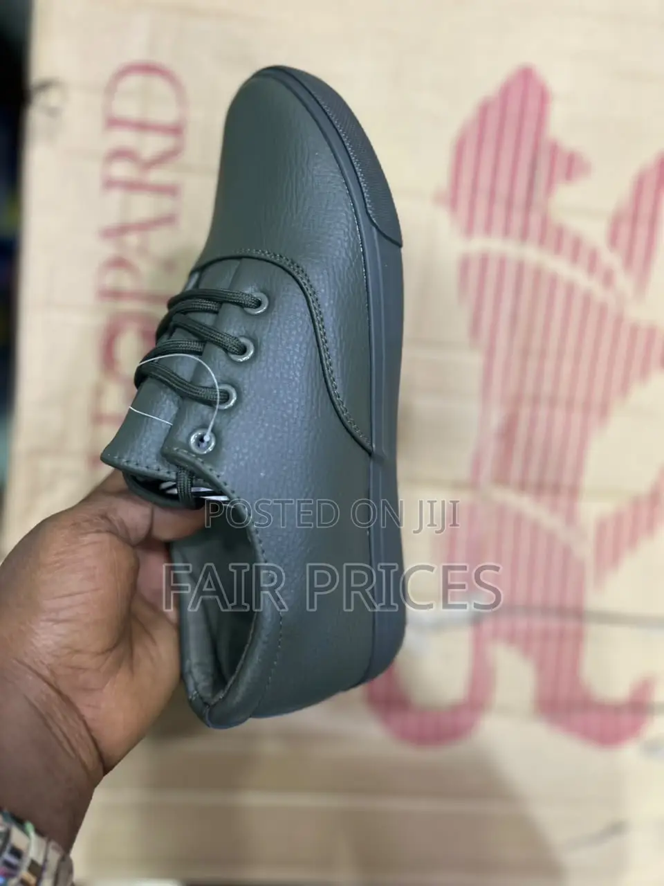 Men’S Leopard Leather Sneakers