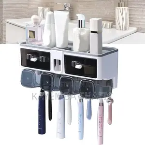 Wall-Mounted Toothbrush Holder and Automatic Toothpaste Dispenser