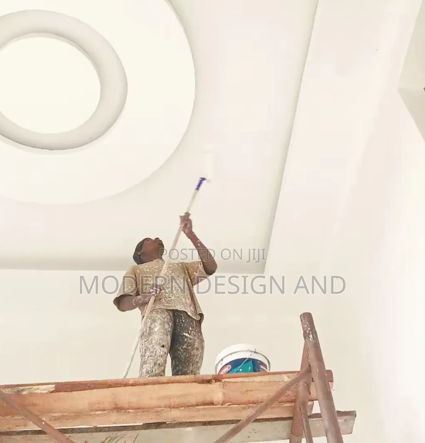 Gypsum Ceiling Design on Sanding and Painting