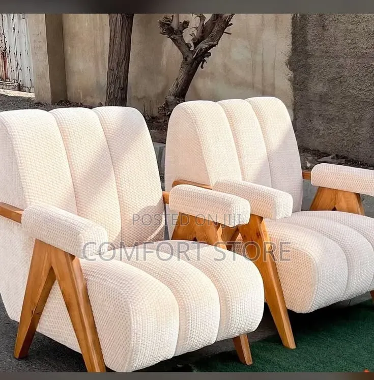 White Unique Comfort Living Room Decor Chairs