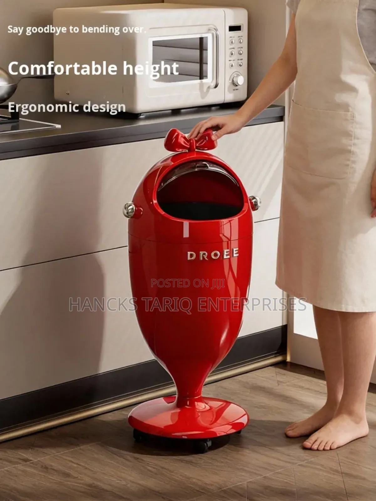Modern Decorative Standing Trash Can With Bow Accent