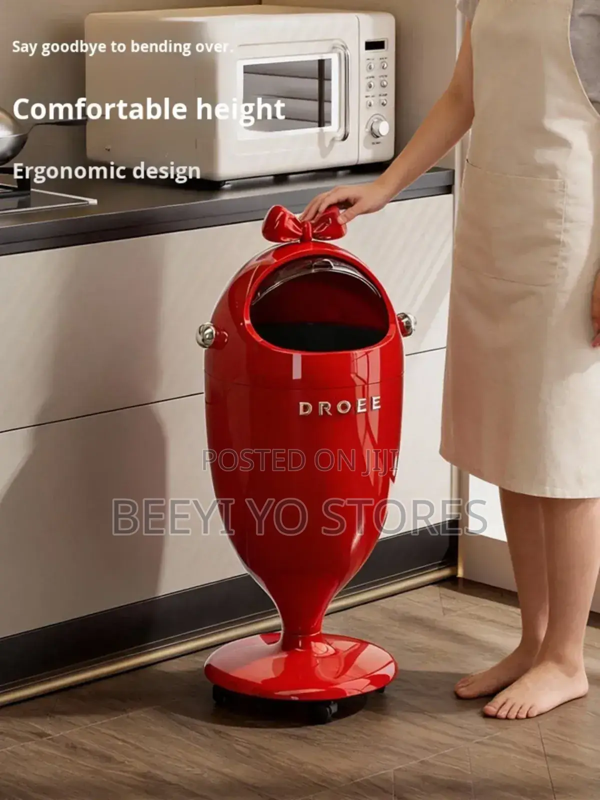 Modern Decorative Standing Trash Can With Bow Accent