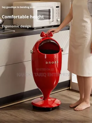 Modern Decorative Standing Trash Can With Bow Accent