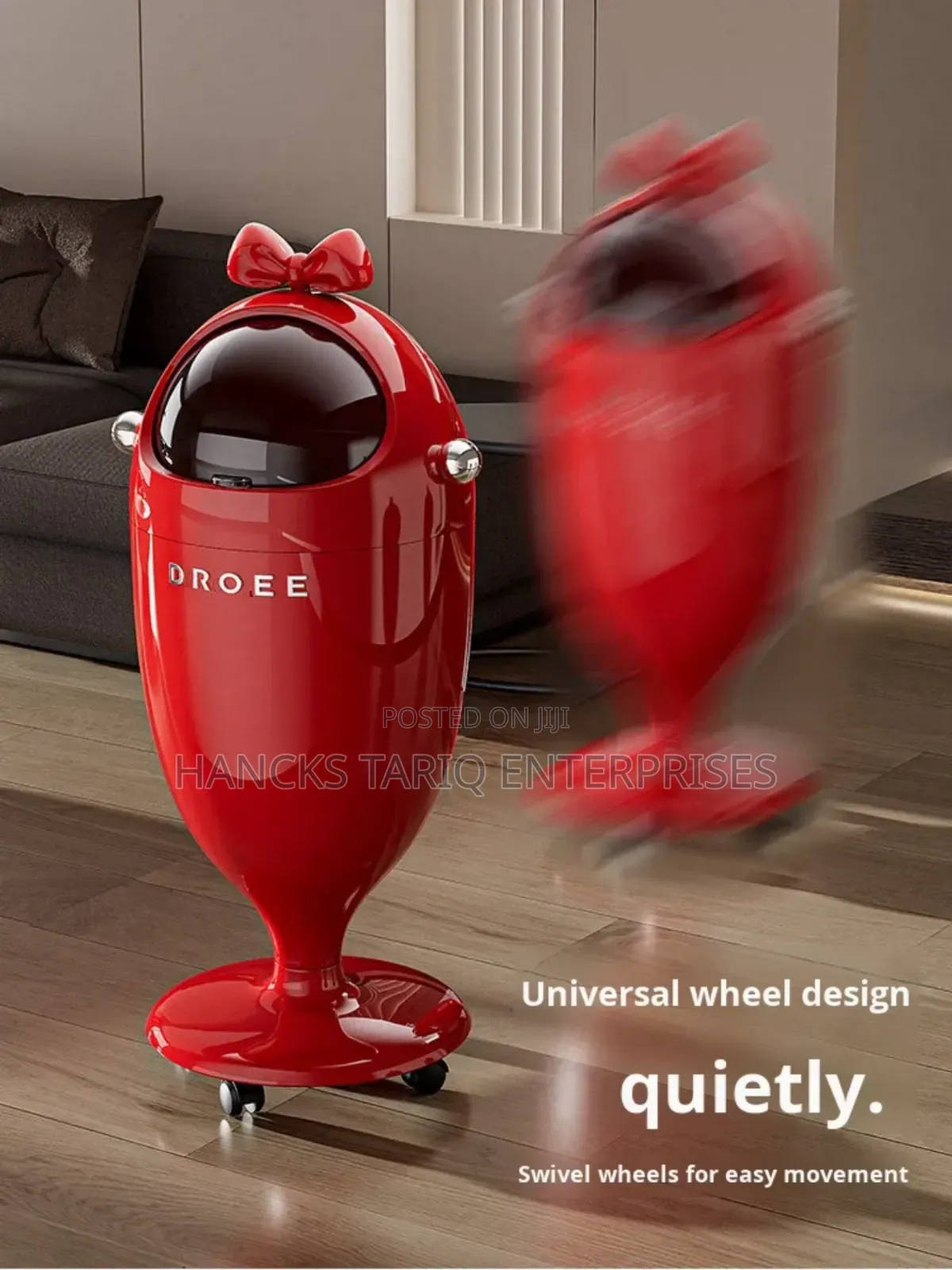 Modern Decorative Standing Trash Can With Bow Accent
