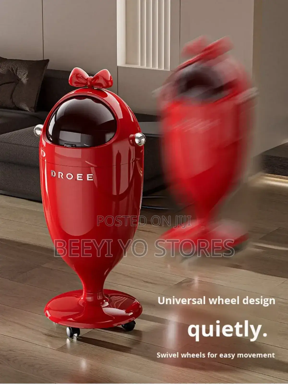 Modern Decorative Standing Trash Can With Bow Accent