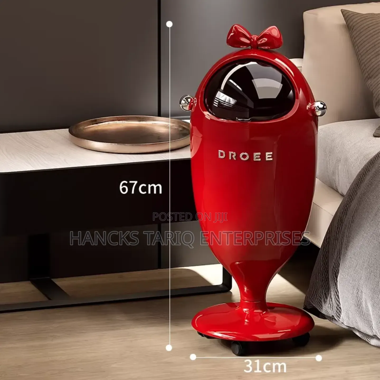 Modern Decorative Standing Trash Can With Bow Accent