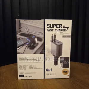 Retractable Car Charger, 120w in 1 Fast Car Phone Charger, Retractable