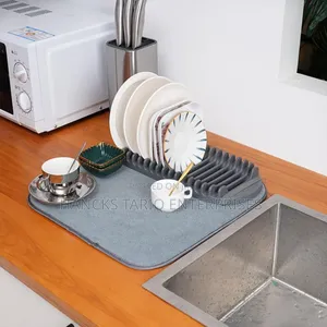 ​Absorbent Dish Drying Mat With Plate Rack