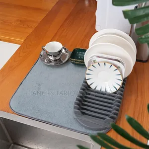 ​Absorbent Dish Drying Mat With Plate Rack