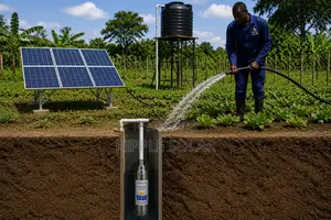 250w Solar Borehole Water Pump, 75m Head, 24v Deep Well Pump