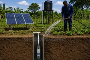 250w Solar Borehole Water Pump, 75m Head, 24v Deep Well Pump